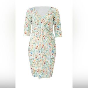 Jason Wu x ELOQUII Floral Drape Front Sheath dress size 14‎